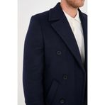 Erkek Kruvaze Kaban-Palto Regular Fit Lacivert 56