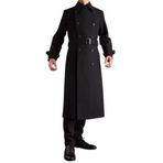 Erkek Kruvaze Yün Palto Kış Cromby - Tasarımcı Uzun Trençkot Kaşmir Parka Erkekler İçin, Napoleon Melton Yün Ceket Dar Model, XS
