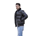 Erkek Kürklü Yakalı Karnili Ribanalı Fermuarlı Rüzgar Geçirmez Siyah Mont SİYAH S