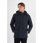 Erkek Lacivert %100 Su ve Rüzgar Geçirmez Kürklü Çıkartılabilir Kapüşonlu Mont&kaban - 2XL