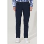 Erkek Lacivert 360 Derece Her Yöne Esneyen Slim Fit Dar Kesim Diyagonal Desenli Pantolon