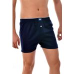 Erkek Lacivert 6'lı Paket Penye Önden Düğmeli Boxer