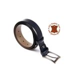 Erkek Lacivert Antik Hakiki Deri 3,5 Cm Klasik Kemer