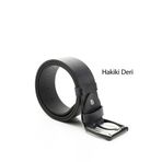 Erkek Lacivert Antik Hakiki Deri 4,5 Cm Kot Kemeri