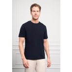 Erkek Lacivert Basic Bisiklet Yaka Dynamic Fit Pamuk T-Shirt