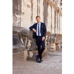 Erkek Lacivert Basic Düz Slim Fit Dar Kesim 6 Drop Takım Elbise