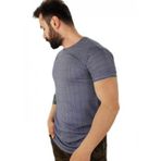 Erkek Lacivert Boyuna Çizgili T-Shirt
