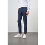 Erkek Lacivert Carbon Desenli Slim Fit Classic Pantolon