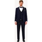 Erkek Lacivert Damatlık Slim Fit Kırlangıç Yaka Desenli - 48 / 6 - 6 Drop