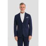 Erkek Lacivert Dar Kesim Slim Fit Modal Kumaş Mono Yaka Lastikli Bel Astarsız 6 Drop Takım Elbise