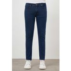 Erkek Lacivert Denim 5 Cep Slim Fit Jean Kot Pantolon