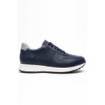 Erkek Lacivert Deri Sneaker Ayakkabı