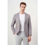 Erkek Lacivert Dokuma Slim Fit Torba Cep Mono Yaka Spor Ceket