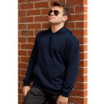 Erkek Lacivert Düz Basic Kapüşonlu Cepli Oversize Sweatshirt 21eswt1kng