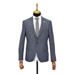 Erkek Lacivert Ekose Tek Spor Ceket Çift Yırtmaçlı BGL-ST03975 LACİVERT 46