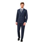 Erkek Lacivert Kruvaze Regular Fit Takım Elbise