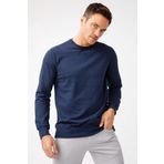 ERKEK LACİVERT MODERNFIT / EKSTRA DAR KALIP BİSİKLET YAKA SWEATSHİRT