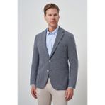 Erkek Lacivert Örme Slim Fit Mono Yaka Ceket - 6 Drop - 48