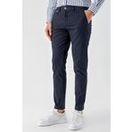 Erkek Lacivert Pamuk Yan Cep Slim Fit Chino Pantolon