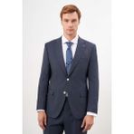 Erkek Lacivert Poliviskon Trend Ekoseli Dynamic Fit Mono Yaka Takım Elbise - 50 - 6 Drop