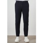Erkek Lacivert Polyester Lastikli Trend Slim Fit Pantolon