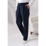 Erkek Lacivert Rahat Kesim Beli Lastikli Keten Hac ve Umre Şalvar Pantolon - Klasik - 6XL