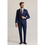 Erkek Lacivert Regular Fit Mono Yaka %100 Yün Takım Elbise - 50 / 6