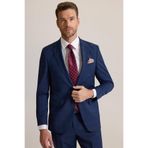 Erkek Lacivert Regular Fit Mono Yaka%100 Yün Takım Elbise