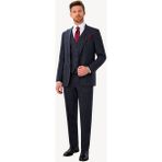 Erkek Lacivert Regular Fit Sivri Yaka Yelekli Takım Elbise - 48 / 6 - 6 Drop