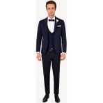 Erkek Lacivert Şal Yaka Yelekli Slim Fit Damatlık - 60 / 6 - 6 Drop