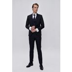 Erkek Lacivert Santos Çıkma Yaka Slim Fit Damatlık