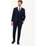 Erkek Lacivert Sivri Yaka Slim Fit Yelekli Takım Elbise - 56 / 6 - 6 Drop