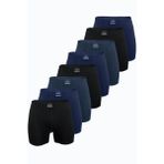Erkek Lacivert Siyah Füme 8 li Premium Collection Modal Uzun Boxer 8M250