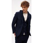 Erkek Lacivert Slim Fit / Dar Kalıp Mono Yaka Kombinli Takım Elbise