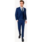 Erkek Lacivert Slim Fit Kareli Yelekli Takım Elbise - 48 / 6 - 6 Drop