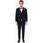 Erkek Lacivert Slim Fit Kırlangıç Yaka Desenli Damatlık - 62 / 6 - 6 Drop