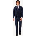 Erkek Lacivert Slim Fit Yelekli Kareli Desen Takım Elbise - 46 / 6