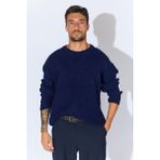 Erkek Lacivert (TRZ050) Bisiklet Yaka Örgülü Triko Kazak - XL
