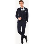 Erkek Lacivert Yelekli Mono Yaka Slim Fit Damatlık - 58 / 6 - 6 Drop