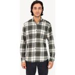 Erkek Lacivert Yeşil Regular Fit Yaka Düğmeli Oduncu Gömlek - 4XL - Lacivert - Yeşil