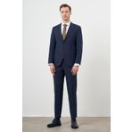 Erkek Lacivert Yünlü Platinium 8-Drop Slim Fit Sivri Yaka Takım Elbise