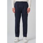 Erkek Lacivert Yünlü Trend Desenli Slim Fit Pantolon