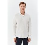 Erkek Latte Dar Kesim Slim Fit %100 Pamuk Düz Dokuma Klasik Yaka Gömlek