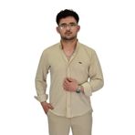 Erkek Likralı Spor Silim Fit Gömlek BGL-ST04333 BEJ S