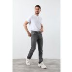 Erkek Likrali Straight Fit Jean Pantolon Gri