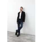 Erkek Likrali Straight Fit Jean Pantolon Mavi