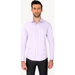 Erkek Lila Slim Fit Pamuk Gömlek - XL