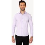 Erkek Lila Uzun Kol Puantiyeli Slim Fit Gömlek - 2XL