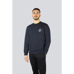 Erkek Logo Üstü Yılan Desenli Yuvarlak Yaka Regular Fit Uzun Kollu Lacivert Sweatshirt 25411882-050