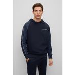Erkek Logolu Pamuklu Kapüşonlu Uzun Kollu Lacivert Sweatshirt 50486255-404